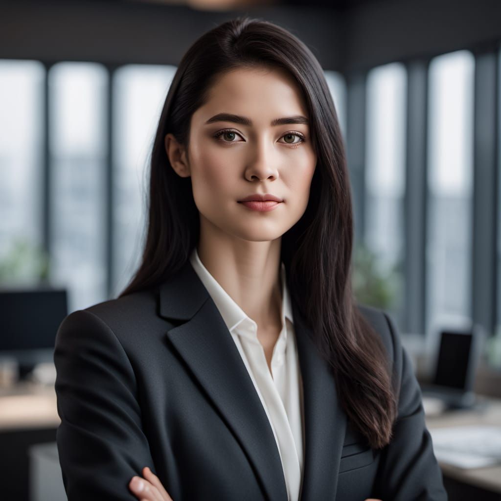 Elegant Business Executive Portrait in Modern Office Setting