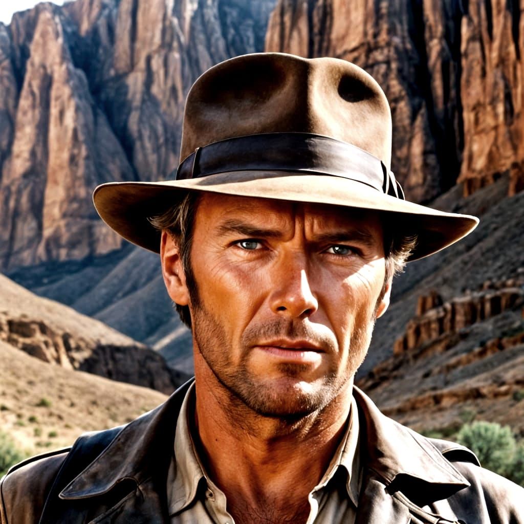 Clint Eastwood as Indiana Jones: 1980s Movie Poster
