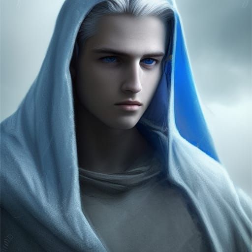 Teen Ice Mage in Dramatic Digital Painting