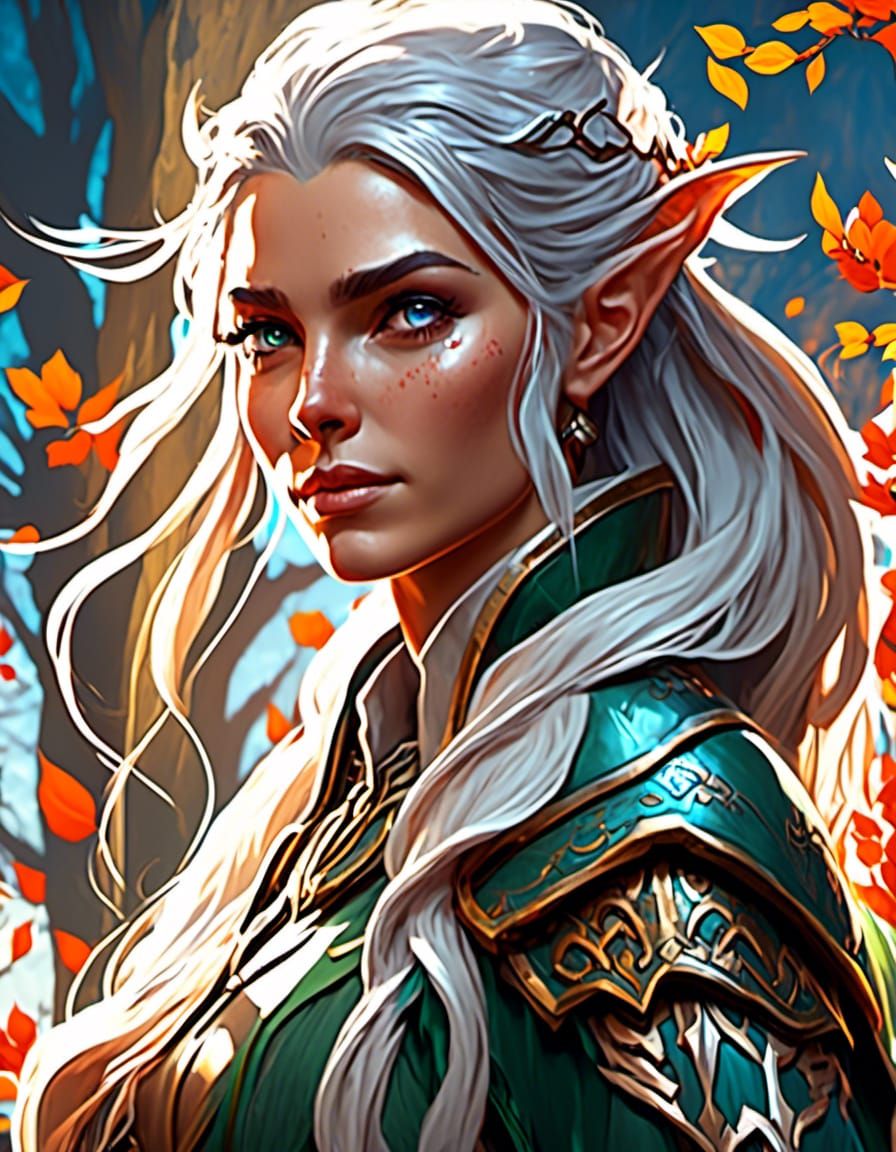 Fantasy Elf Hunter Portrait in Artgerm Style