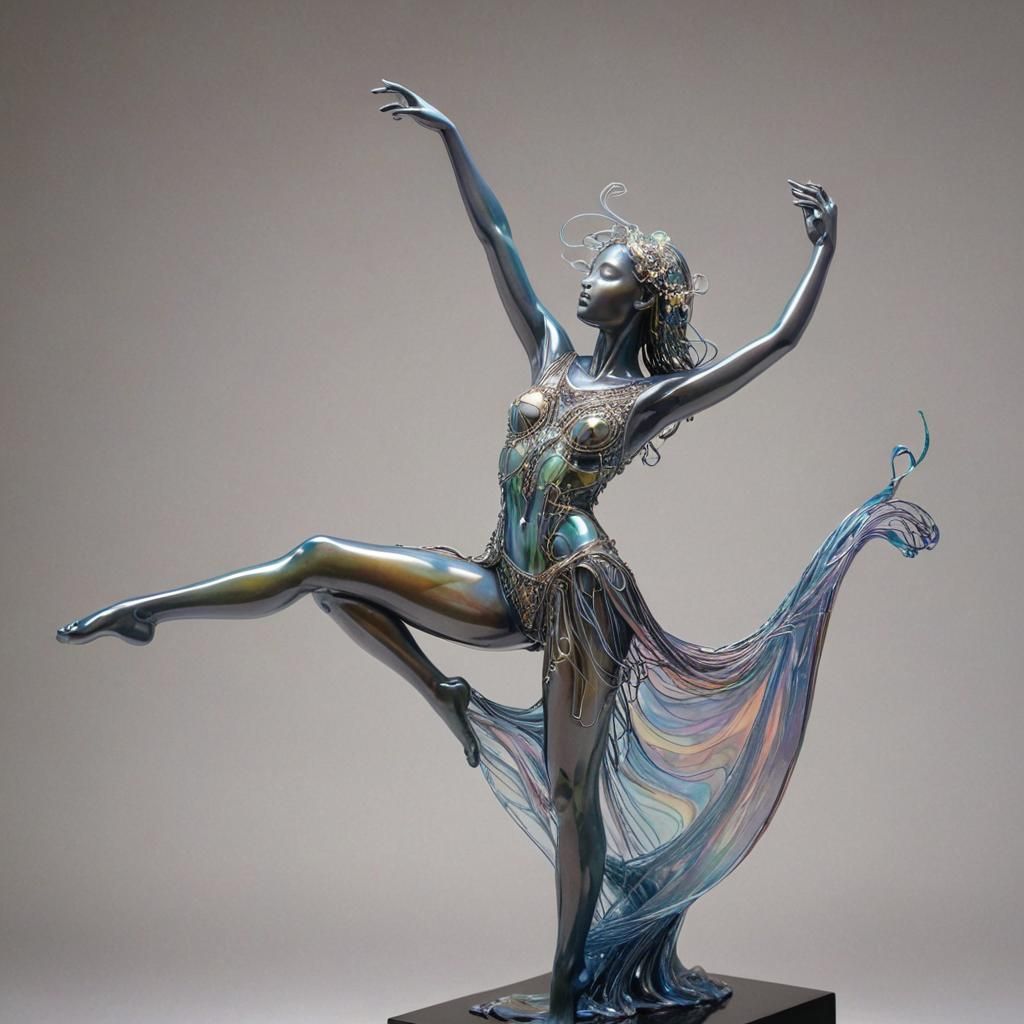 Spectrolite Opalescent Psychedelic Intricately Meticulously Ethereally Gossamer Inspirational Dancer Sculptures