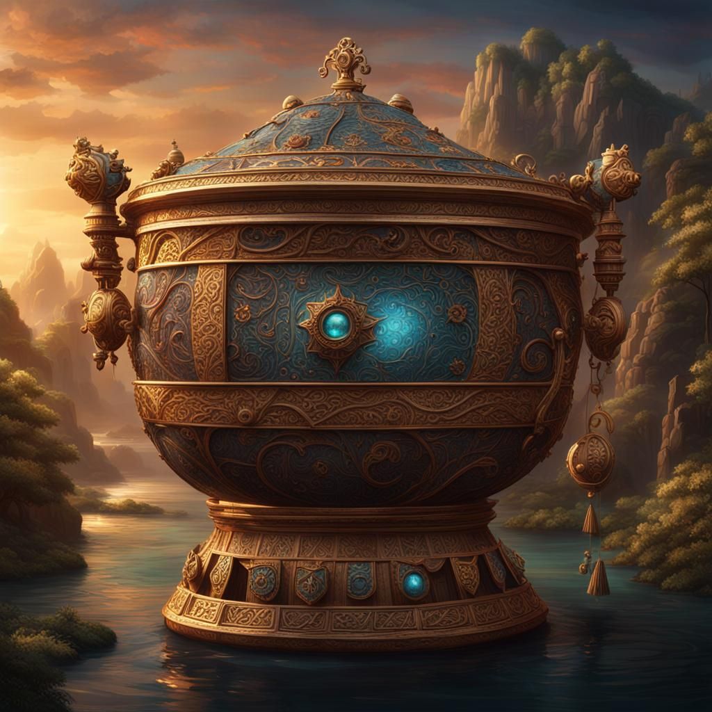 Mystical Vessel of Secrets: Fantasy Concept Art
