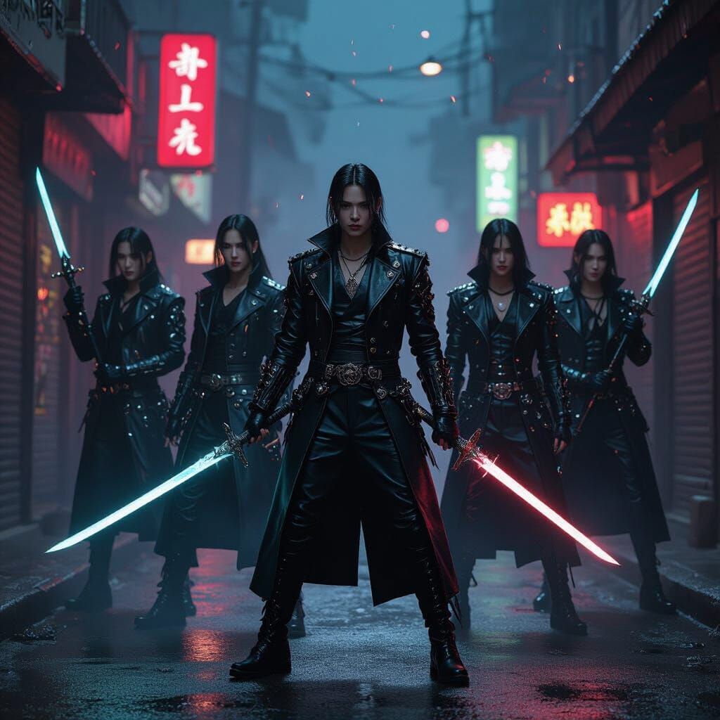 K-Pop Demon Hunters in Dark Alley