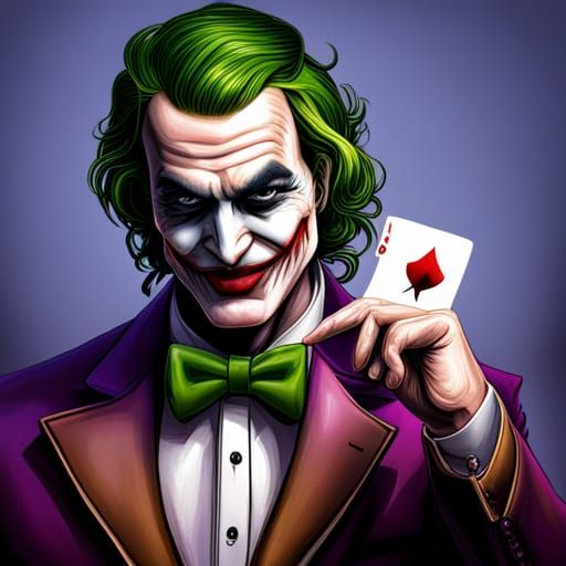Hyperreal Joker Card Trick: Detailed Horror Concept Art