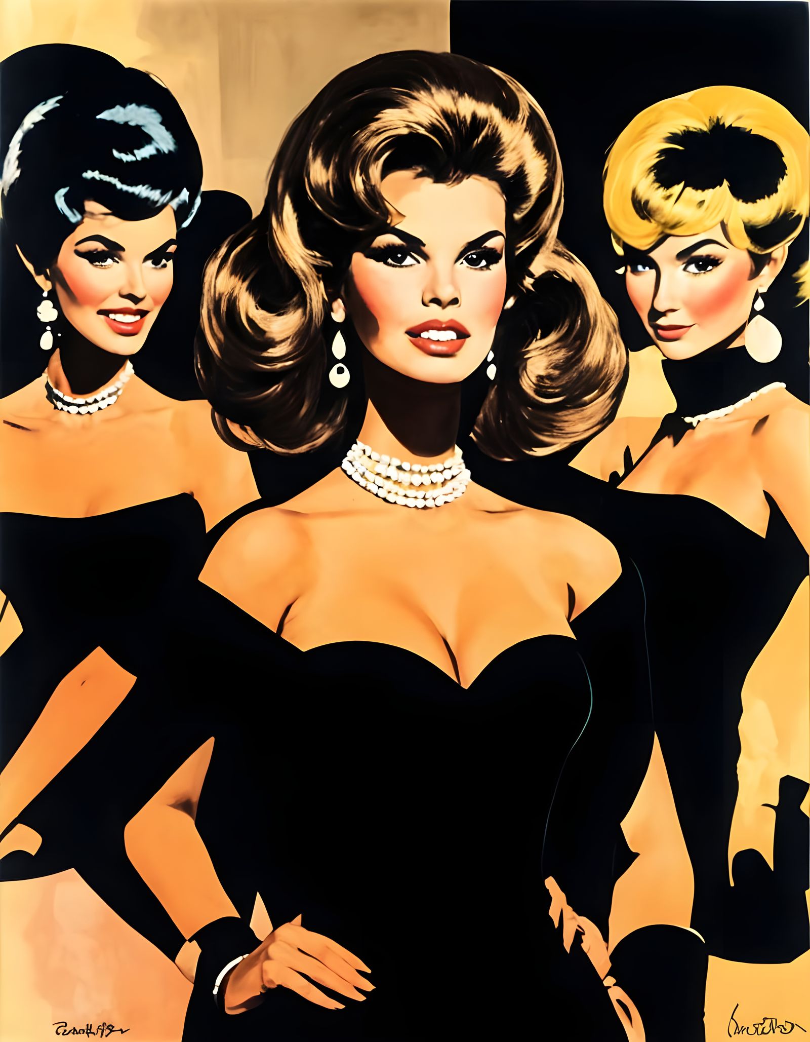 Vintage Glamour Icon Raquel Welch in Pop Art Style