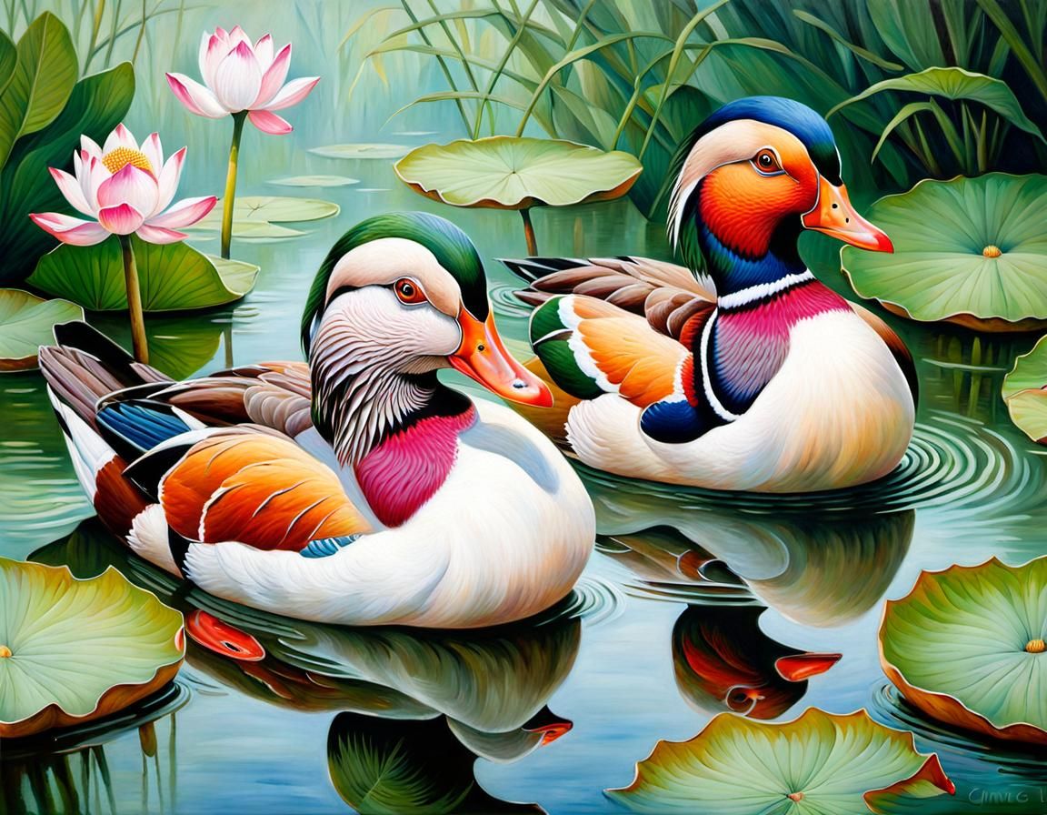 Mandarin ducks
