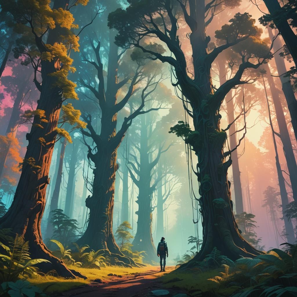 Mystical Being in Dreamlike Forest: Concept Art