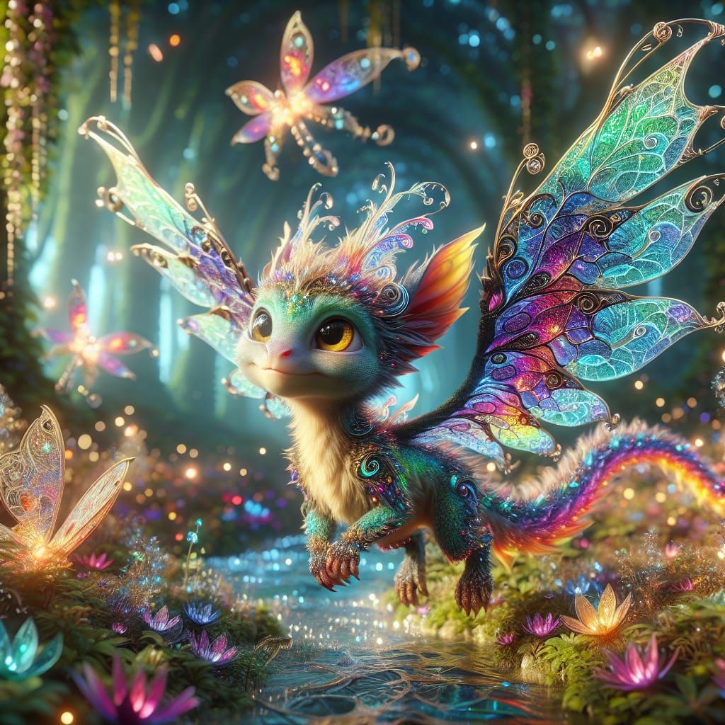 Faerie Dragon in Enchanted Forest