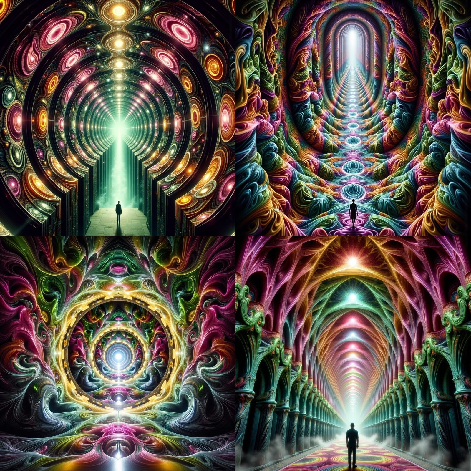 Kaleidoscope Tunnel to Infinity: Surreal Infinite Colors