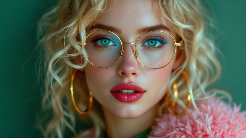 Hyper-Realistic Portrait of a Woman in Olive Green Attire