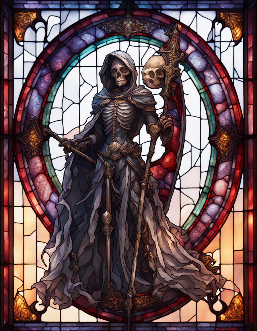 Stained Glass Death in Detailed Matte Painting
