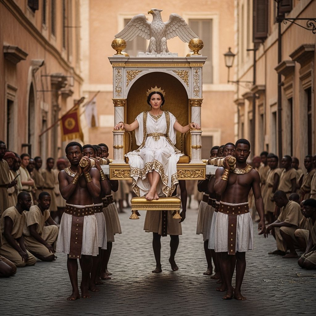 Empress Messalina on Golden Litter Throne
