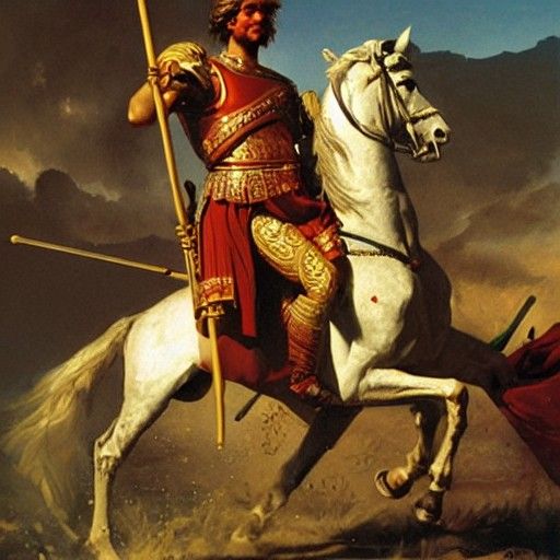 Alexander the Great Portrait in Oil Painting Style