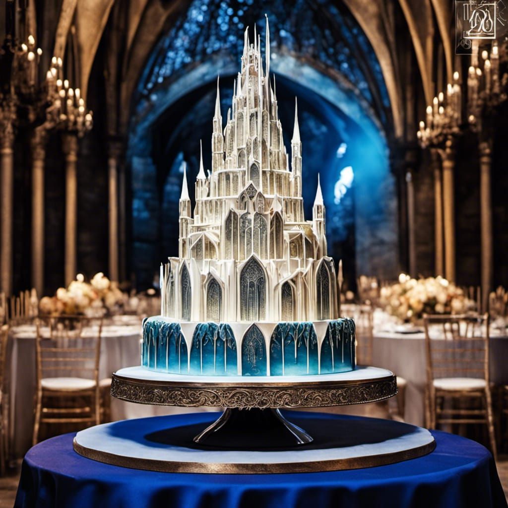 Minas Tirith Wedding Cake in Gothic Style