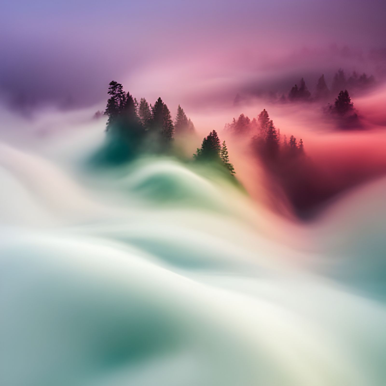 Swirling Multicolored Fog in Hyperrealistic Detail