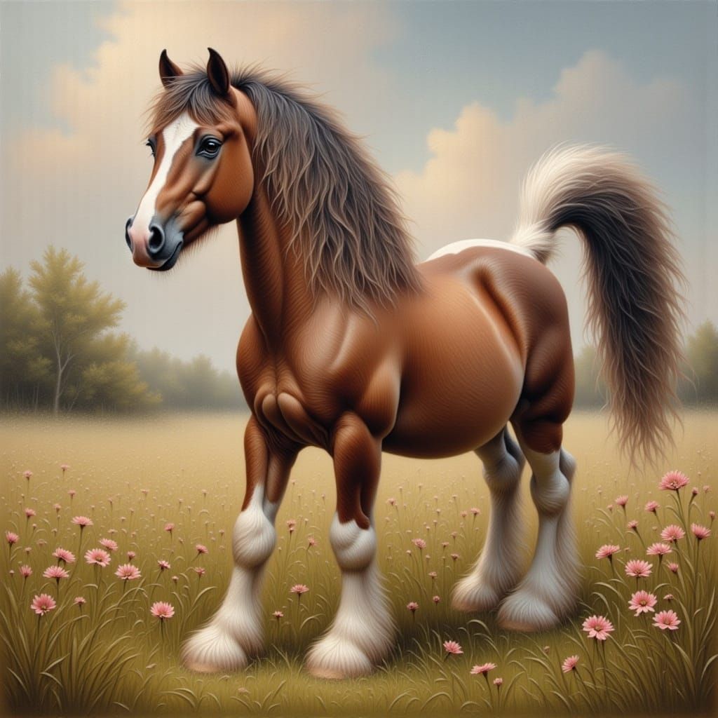 Horses in Oil Painting Style