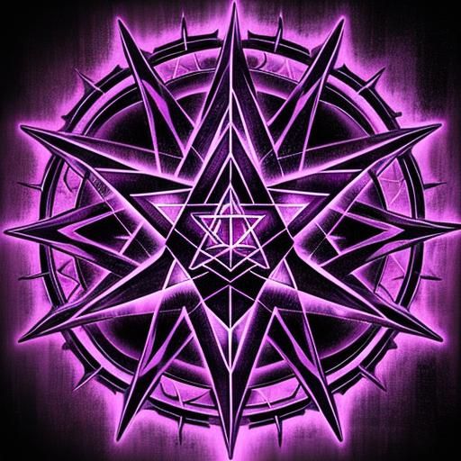 Glowing Magenta Unicursal Hexagram Art