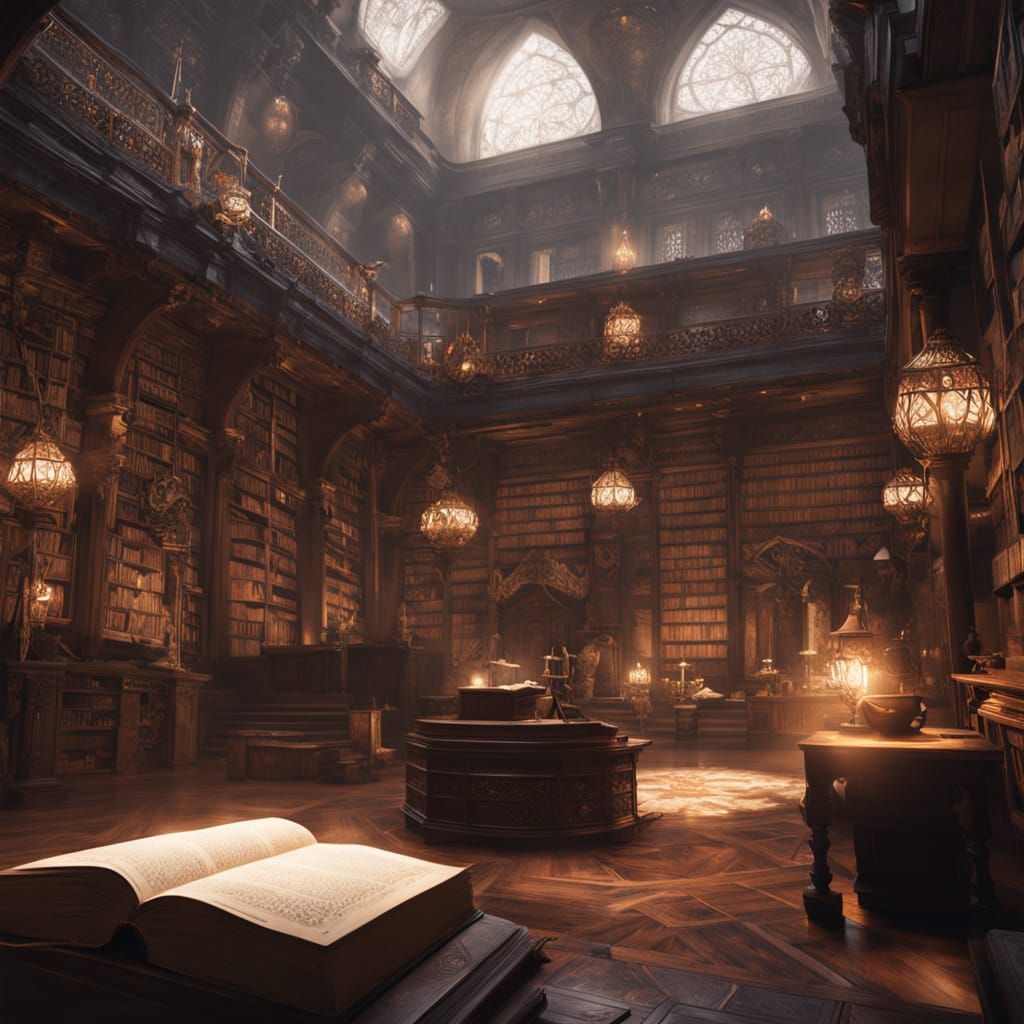 Mystical Library of the Frog Prince in Exquisite Anime Art