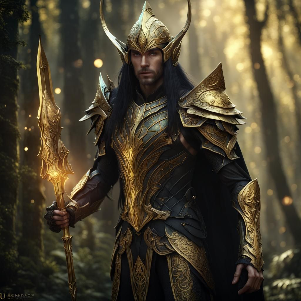 High Elf Warrior in Enchanted Forest