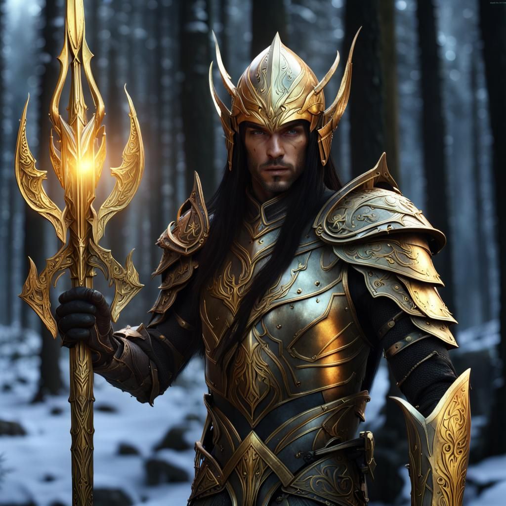 High Elf Warrior in Enchanted Forest Concept Art