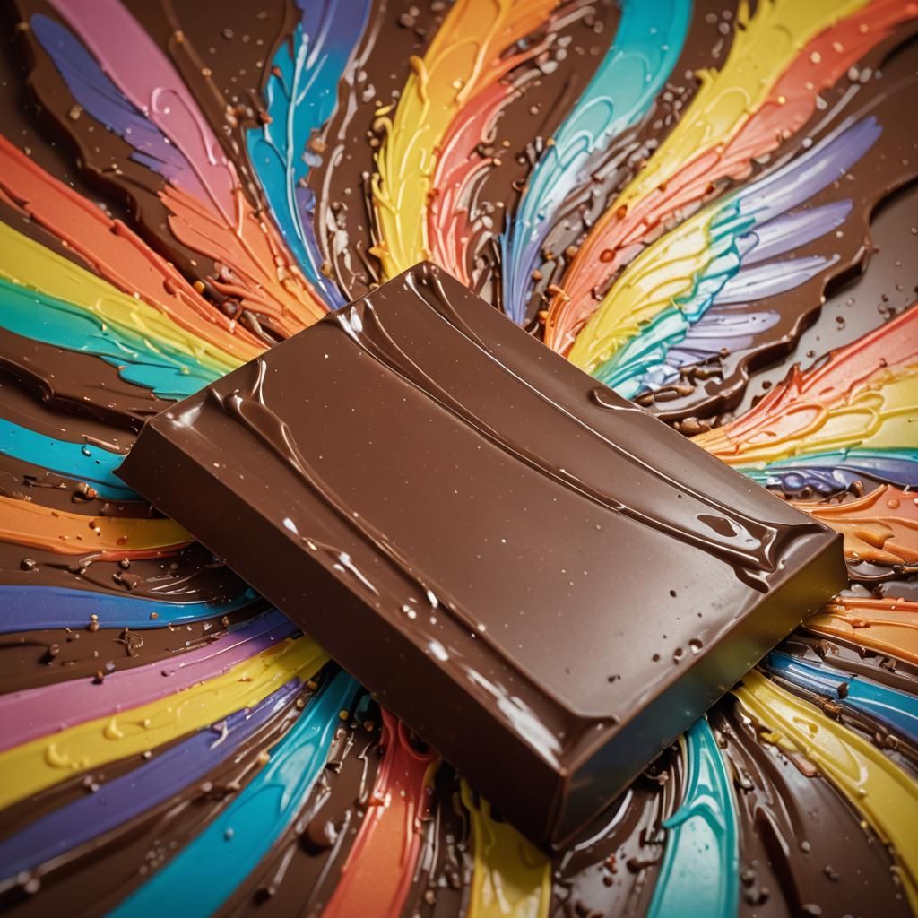 Chocolate Bar with Wings in Surrealist Style