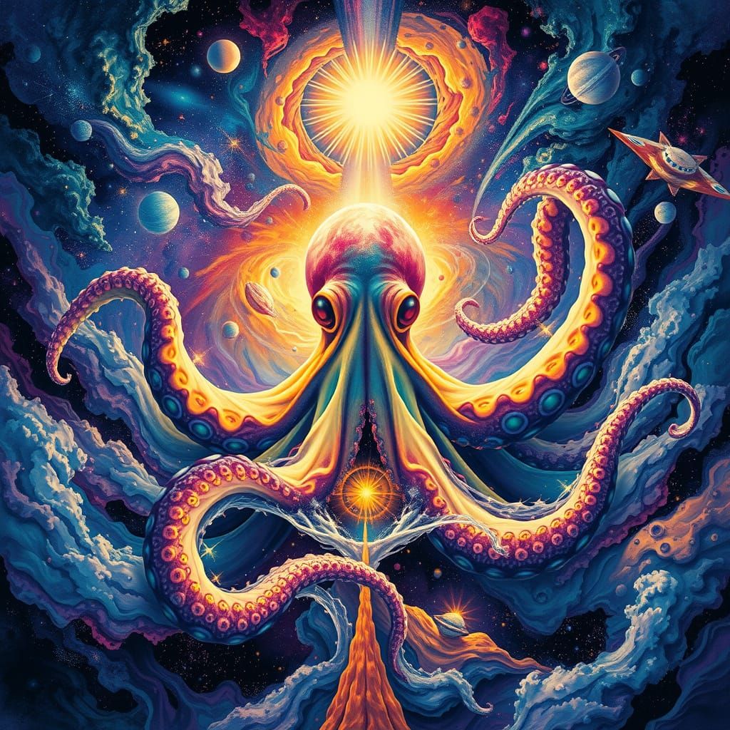 Mother octopus and the universal ocean