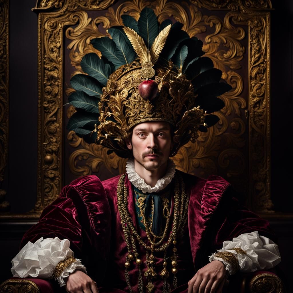 Regal Beet Root Noble in Opulent Baroque Attire