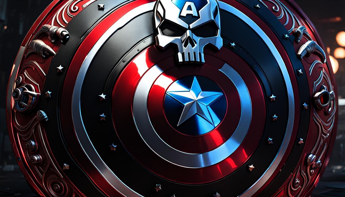 Macabre Captain America Punisher Shield Concept Art