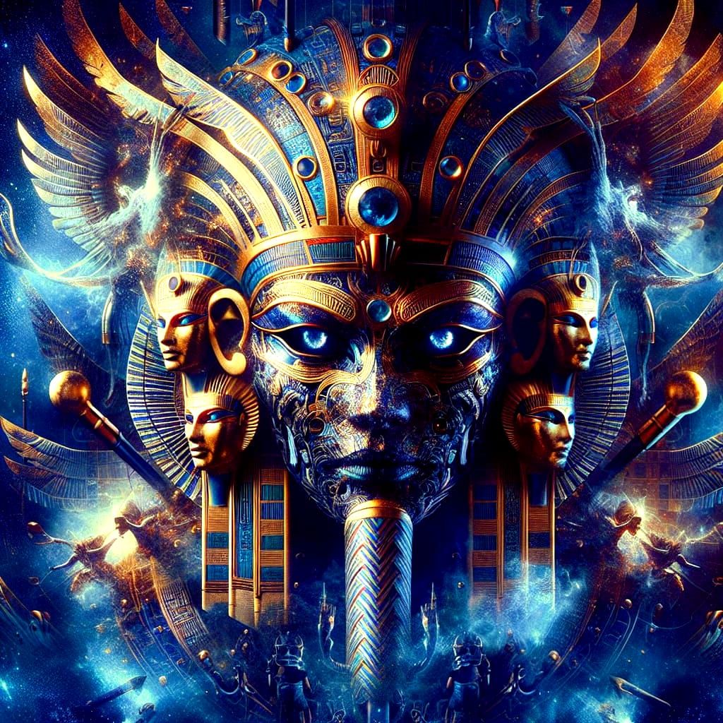 Egyptian Goddess Sekhmet Emanates Fury in Ancient Mythologic...