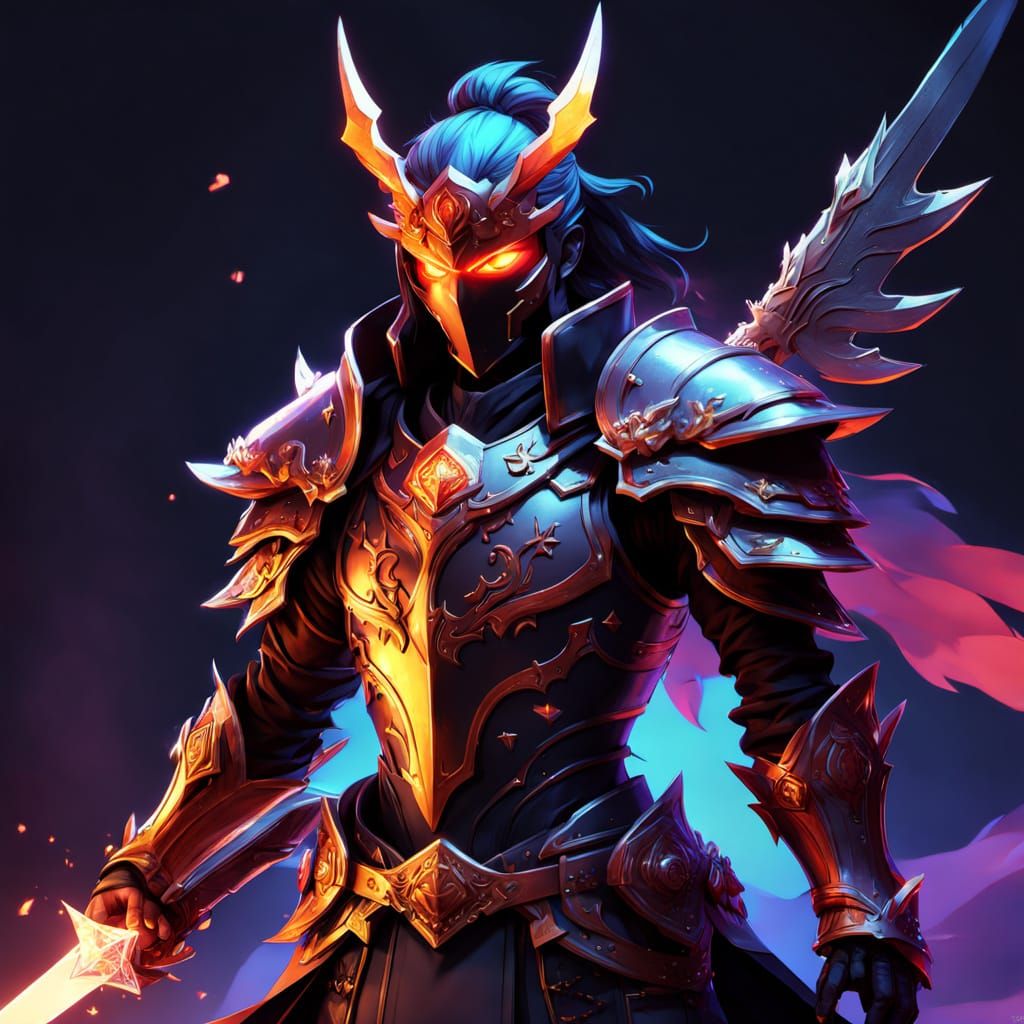 Dark-Skinned Warlock Surrounded by Ethereal Archfey in 3D An...