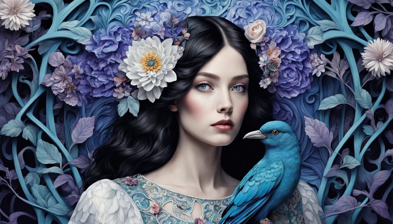 Mystical Woman Dances in Baroque Dollhouse with Mythical Cre...