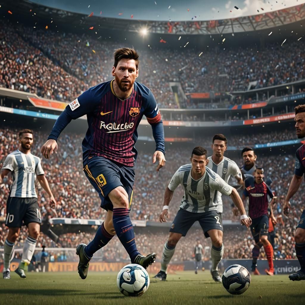 Cristiano Ronaldo Kneeling: Detailed Matte Painting