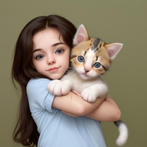 Puppy and Kitten Hugging