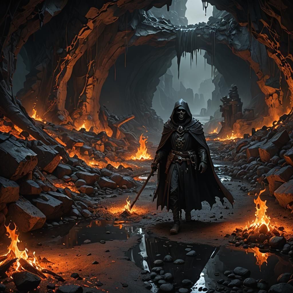 Grime Reaper in Dark Fantasy Cavern