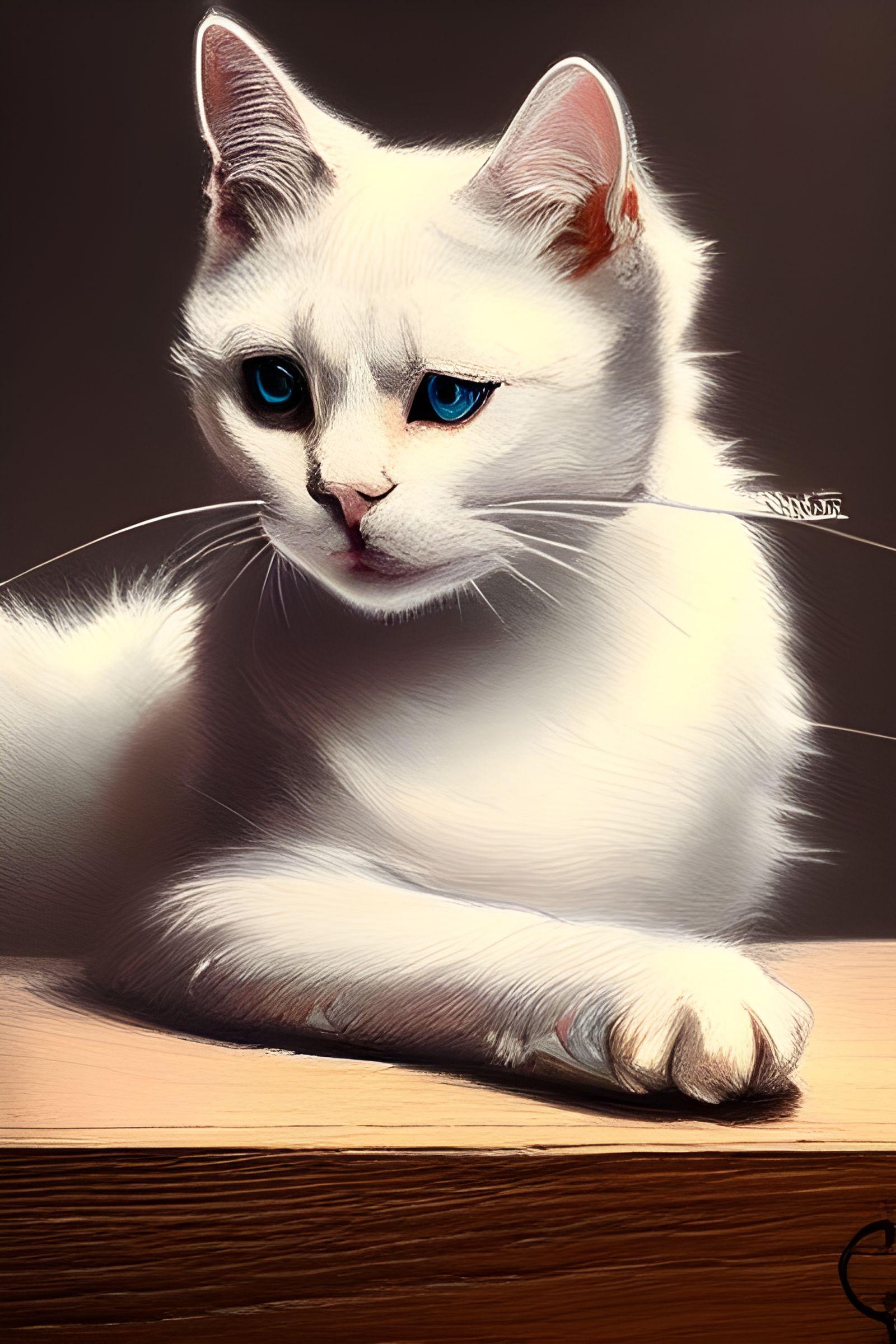White cat with blue eyes