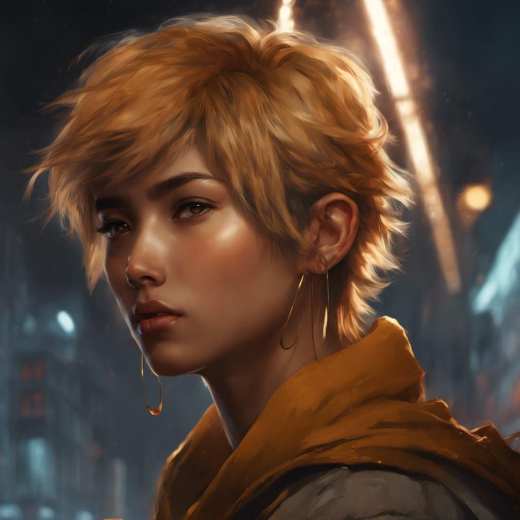 Detailed Portrait of an Asian Tomboy in Fantasy Art