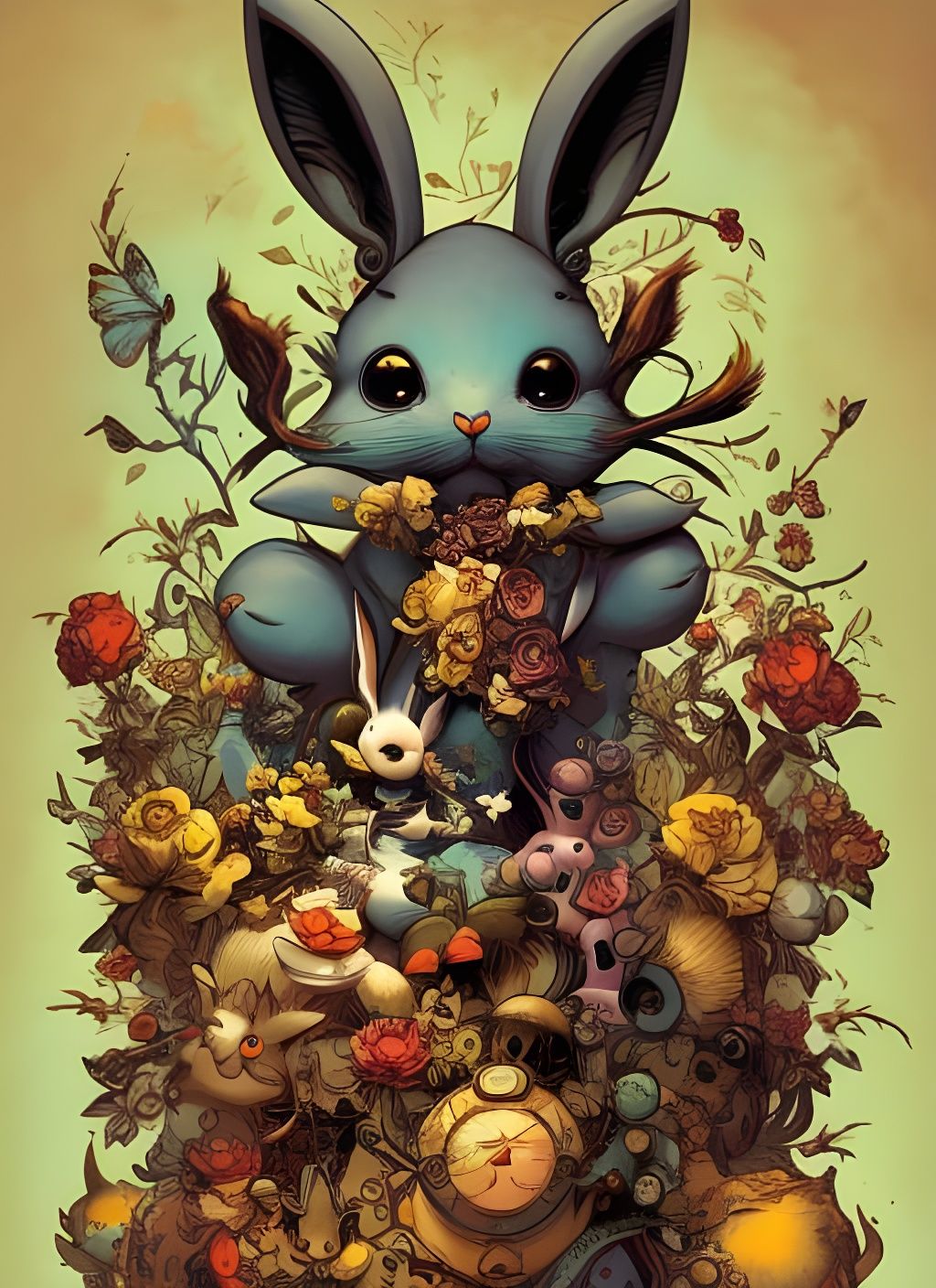 Hyperrealistic Cute Rabbit Character Artwork