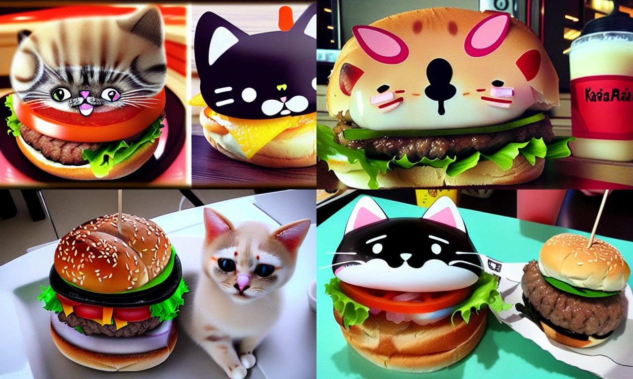 Kawaii Cat Burger: A Whimsical Food Design