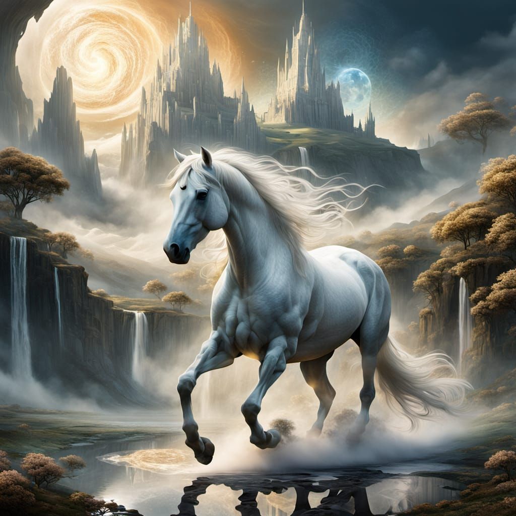 Ethereal Horse in Surreal Dreamscape
