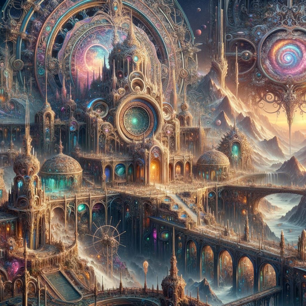 Miniversal: Intricate Fantasy Art with Complementary Colors