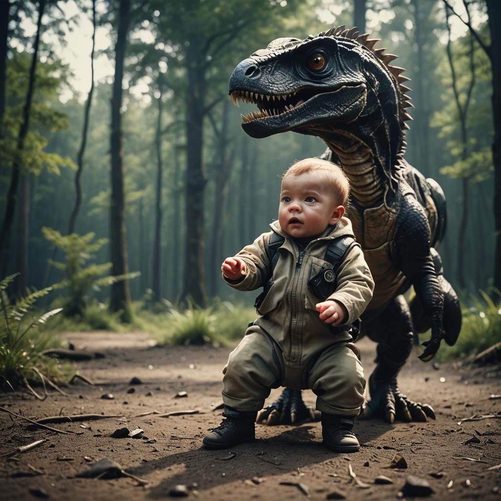 Cinematic Film Still of a Baby