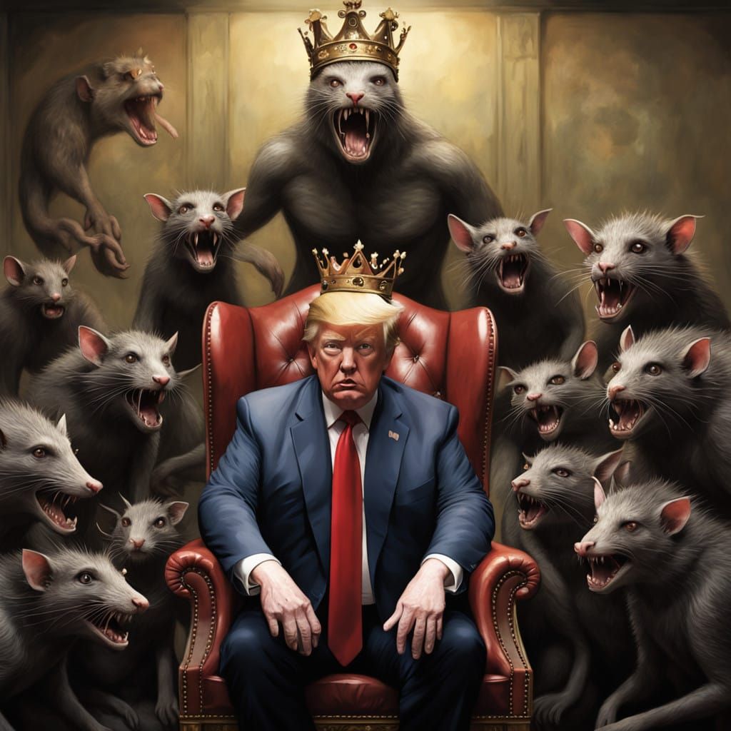Regal Trump Confronts Zombie Sewer Rats in a Haunting Surrea...