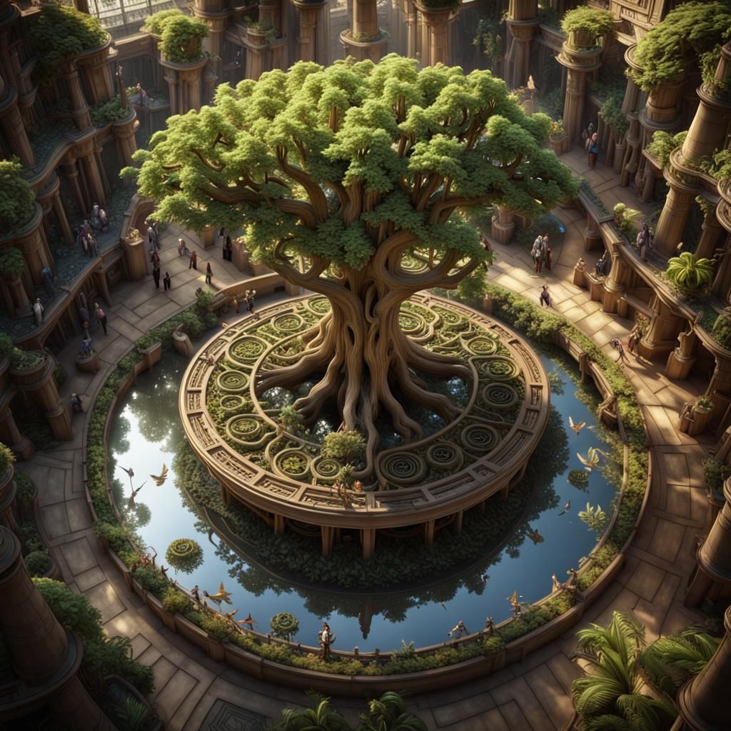 Tree of Life in Mirror Maze, Detailed Concept Art