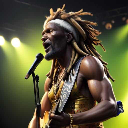 Alpha Blondy: Hyperrealistic Stage Photo