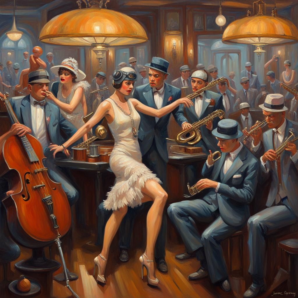 Robots and Flappers in Roaring Twenties Jazz Age