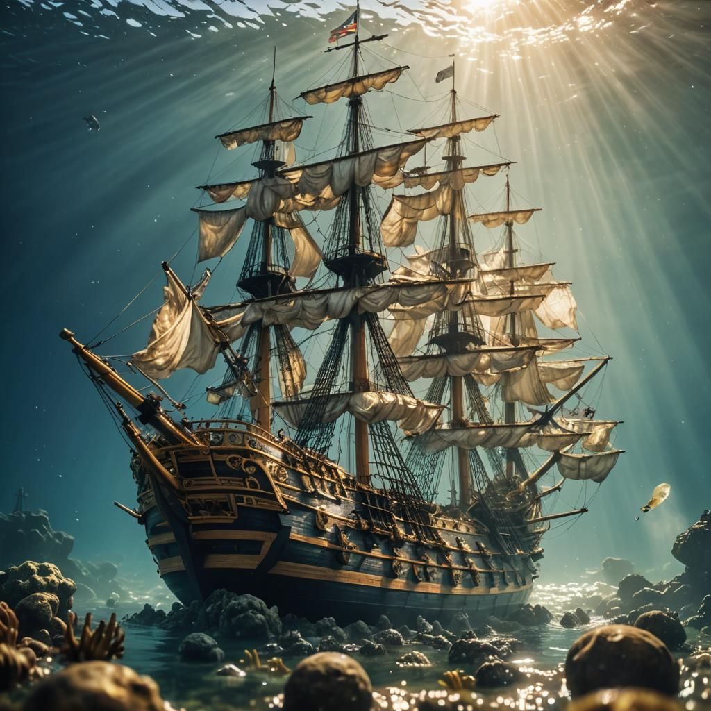 Sunken HMS Victory with Underwater Treasure