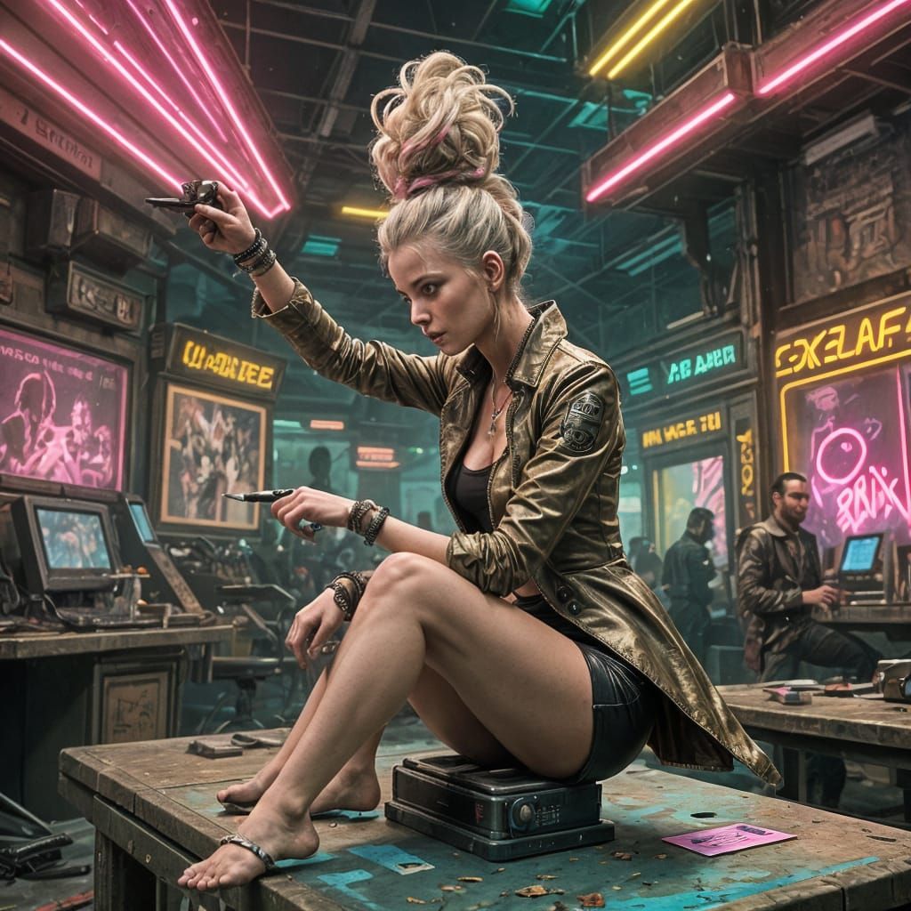 Marie Antoinette Gymnastics in Cyberpunk Earth Tones