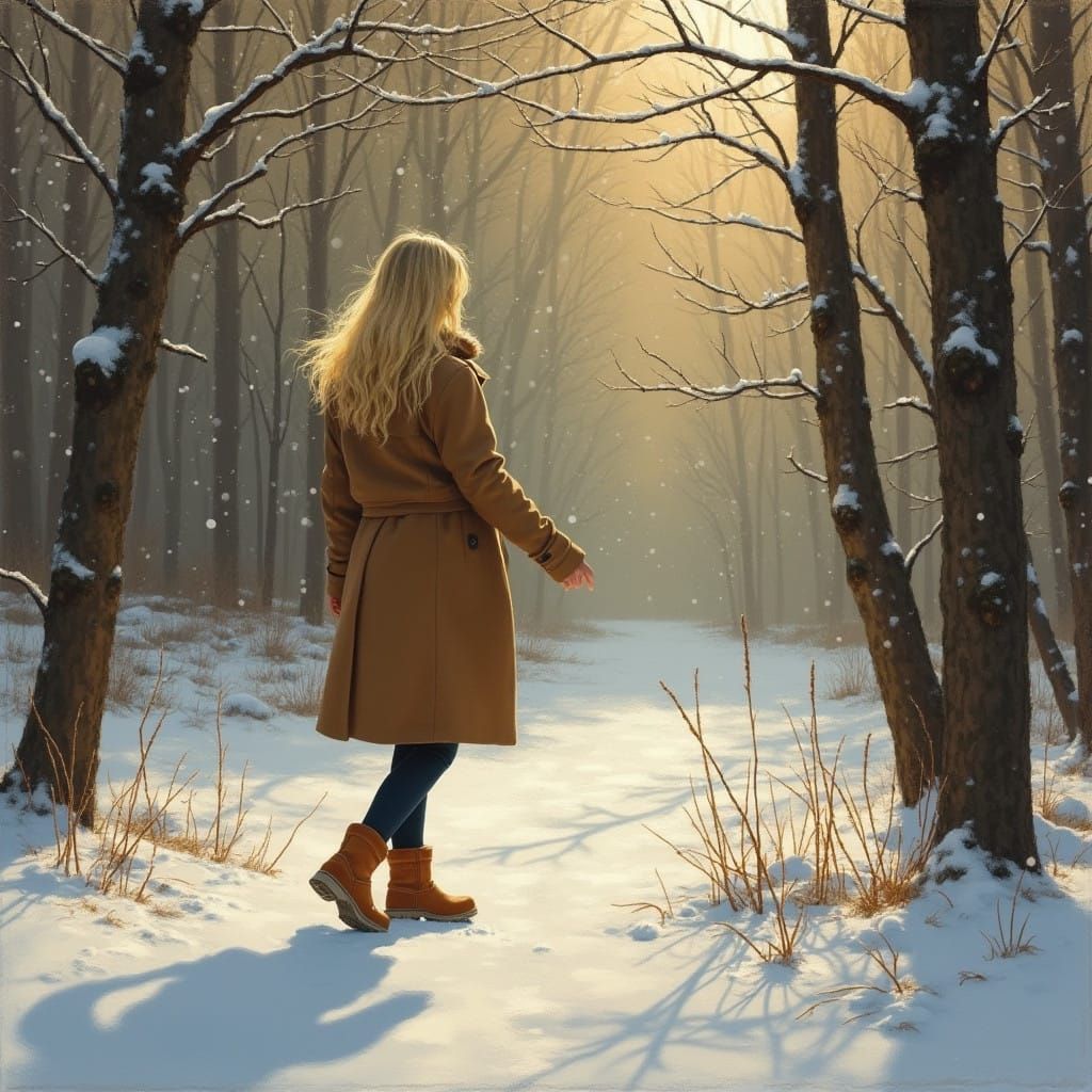 Serene Forest Scene in Earthy Tones