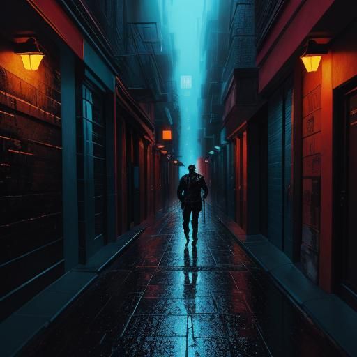 Thief with Diamond in Neo-Expressionist Oil Painting