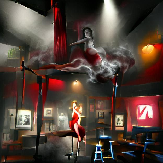Dynamic Pole Dancer in Studio Lighting